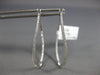 ESTATE .47CT DIAMOND 18KT WHITE GOLD INSIDE OUT OVAL SWIRL HOOP HANGING EARRINGS