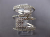 LARGE 1.08CT DIAMOND 14KT WHITE GOLD ROUND BAGUETTE MULTI ROW DOUBLE SQUARE RING