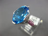 LARGE 12.75CT DIAMOND & AAA BLUE TOPAZ & PINK SAPPHIRE 14KT WHITE GOLD OVAL RING