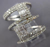LARGE 1.08CT DIAMOND 14KT WHITE GOLD ROUND BAGUETTE MULTI ROW DOUBLE SQUARE RING
