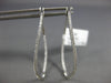 ESTATE .47CT DIAMOND 18KT WHITE GOLD INSIDE OUT OVAL SWIRL HOOP HANGING EARRINGS