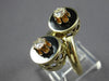 ANTIQUE LARGE .40CT DIAMOND & BLACK ENAMEL 14KT YELLOW GOLD CIRCULAR RING #27799
