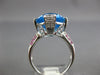 LARGE 12.75CT DIAMOND & AAA BLUE TOPAZ & PINK SAPPHIRE 14KT WHITE GOLD OVAL RING