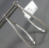 ESTATE .47CT DIAMOND 18KT WHITE GOLD INSIDE OUT OVAL SWIRL HOOP HANGING EARRINGS