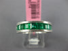 ESTATE 2.01CT AAA EMERALD 18K WHITE GOLD SEMI ETERNITY FILIGREE ANNIVERSARY RING