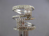 LARGE 1.08CT DIAMOND 14KT WHITE GOLD ROUND BAGUETTE MULTI ROW DOUBLE SQUARE RING