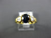 1.22CT DIAMOND & AAA SAPPHIRE 18K YELLOW GOLD 3D OVAL & BAGUETTE ENGAGEMENT RING