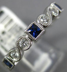 .75CT DIAMOND & AAA SAPPHIRE 18KT WHITE GOLD INFINITY FILIGREE ANNIVERSARY RING