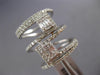 LARGE 1.08CT DIAMOND 14KT WHITE GOLD ROUND BAGUETTE MULTI ROW DOUBLE SQUARE RING