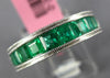 ESTATE 2.01CT AAA EMERALD 18K WHITE GOLD SEMI ETERNITY FILIGREE ANNIVERSARY RING