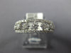 ESTATE WIDE .58CT DIAMOND 14K WHITE GOLD 3 ROW FILIGREE WEDDING ANNIVERSARY RING
