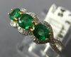 WIDE 1.44CT DIAMOND & AAA EMERALD 18K 2 TONE GOLD ROUND & OVAL INFINITY FUN RING