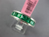 ESTATE 2.01CT AAA EMERALD 18K WHITE GOLD SEMI ETERNITY FILIGREE ANNIVERSARY RING
