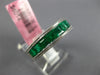 ESTATE 2.01CT AAA EMERALD 18K WHITE GOLD SEMI ETERNITY FILIGREE ANNIVERSARY RING