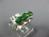 WIDE 1.44CT DIAMOND & AAA EMERALD 18K 2 TONE GOLD ROUND & OVAL INFINITY FUN RING