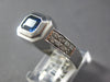 1.47CT DIAMOND & AAA SAPPHIRE 14KT WHITE GOLD EMERALD CUT BEZEL ENGAGEMENT RING