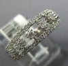 ESTATE WIDE .58CT DIAMOND 14K WHITE GOLD 3 ROW FILIGREE WEDDING ANNIVERSARY RING