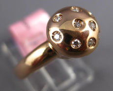 ESTATE .14CT DIAMOND 14KT ROSE GOLD 3D CLASSIC ETOILE ROUND FLOWER FUN RING