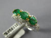 WIDE 1.44CT DIAMOND & AAA EMERALD 18K 2 TONE GOLD ROUND & OVAL INFINITY FUN RING