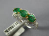 WIDE 1.44CT DIAMOND & AAA EMERALD 18K 2 TONE GOLD ROUND & OVAL INFINITY FUN RING