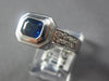 1.47CT DIAMOND & AAA SAPPHIRE 14KT WHITE GOLD EMERALD CUT BEZEL ENGAGEMENT RING