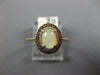 WIDE .78CT WHITE & CHOCOLATE FANCY DIAMOND & AAA OPAL 14K ROSE GOLD 3D OVAL RING