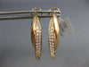 ESTATE .53CT DIAMOND 18KT ROSE GOLD 2 ROW LOVE KNOT OVAL CLIP ON HOOP EARRINGS