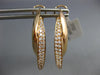 ESTATE .53CT DIAMOND 18KT ROSE GOLD 2 ROW LOVE KNOT OVAL CLIP ON HOOP EARRINGS