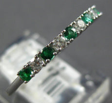 .25CT DIAMOND & AAA EMERALD 18KT WHITE GOLD 2MM SEMI ETERNITY ANNIVERSARY RING