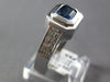 1.47CT DIAMOND & AAA SAPPHIRE 14KT WHITE GOLD EMERALD CUT BEZEL ENGAGEMENT RING