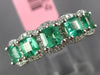 ESTATE 1.72CT DIAMOND & AAA EMERALD 18K WHITE GOLD 5 STONE HALO ANNIVERSARY RING
