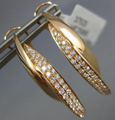 ESTATE .53CT DIAMOND 18KT ROSE GOLD 2 ROW LOVE KNOT OVAL CLIP ON HOOP EARRINGS