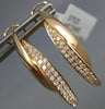 ESTATE .53CT DIAMOND 18KT ROSE GOLD 2 ROW LOVE KNOT OVAL CLIP ON HOOP EARRINGS