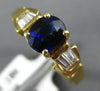 1.22CT DIAMOND & AAA SAPPHIRE 18K YELLOW GOLD 3D OVAL & BAGUETTE ENGAGEMENT RING