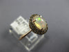 WIDE .78CT WHITE & CHOCOLATE FANCY DIAMOND & AAA OPAL 14K ROSE GOLD 3D OVAL RING