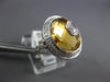 LARGE 4.45CT DIAMOND & AAA CITRINE 14KT WHITE GOLD OVAL & ROUND DOME SHAPE RING