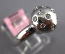 ESTATE .10CT DIAMOND 14KT WHITE GOLD CLASSIC ETOILE ROUND FLOWER FUN RING