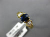 1.22CT DIAMOND & AAA SAPPHIRE 18K YELLOW GOLD 3D OVAL & BAGUETTE ENGAGEMENT RING