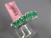 ESTATE 1.72CT DIAMOND & AAA EMERALD 18K WHITE GOLD 5 STONE HALO ANNIVERSARY RING
