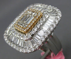 4.34CT DIAMOND 18K WHITE & ROSE GOLD 3D ROUND & BAGUETTE BALLERINA COCKTAIL RING