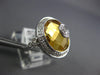 LARGE 4.45CT DIAMOND & AAA CITRINE 14KT WHITE GOLD OVAL & ROUND DOME SHAPE RING