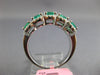 ESTATE 1.72CT DIAMOND & AAA EMERALD 18K WHITE GOLD 5 STONE HALO ANNIVERSARY RING
