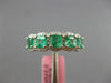 ESTATE 1.72CT DIAMOND & AAA EMERALD 18K WHITE GOLD 5 STONE HALO ANNIVERSARY RING