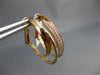 ESTATE .53CT DIAMOND 18KT ROSE GOLD 2 ROW LOVE KNOT OVAL CLIP ON HOOP EARRINGS