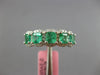 ESTATE 1.72CT DIAMOND & AAA EMERALD 18K WHITE GOLD 5 STONE HALO ANNIVERSARY RING