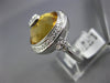 LARGE 4.45CT DIAMOND & AAA CITRINE 14KT WHITE GOLD OVAL & ROUND DOME SHAPE RING