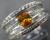 1.62CT DIAMOND & AAA YELLOW SAPPHIRE 14K WHITE GOLD EMERALD CUT MULTI ROW RING