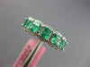 ESTATE 1.72CT DIAMOND & AAA EMERALD 18K WHITE GOLD 5 STONE HALO ANNIVERSARY RING