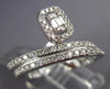 WIDE .77CT DIAMOND 14K WHITE GOLD ROUND & BAGUETTE CRISS CROSS DIAGONAL FUN RING
