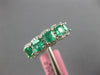 ESTATE 1.72CT DIAMOND & AAA EMERALD 18K WHITE GOLD 5 STONE HALO ANNIVERSARY RING